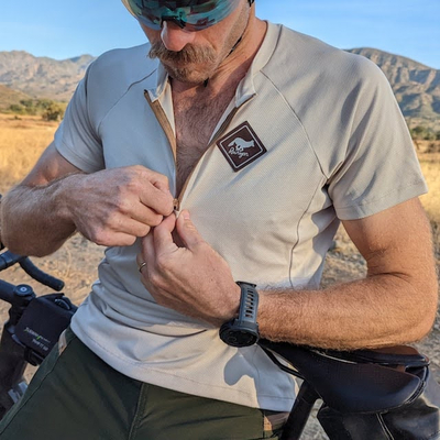 Runyon Natural Khaki Sand Gravel Cycling Jersey Bike Shirt | American Made In USA