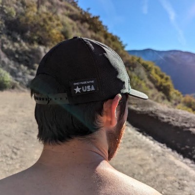 Runyon American Made In USA Trucker Hats Black Reflective Running Workout Hiking Fitness