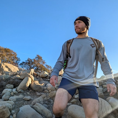 Runyon Mens CozyTech Steel Grey Long Sleeve Performance Camp Shirts - American Made In USA Outdoor Hiking Apparel