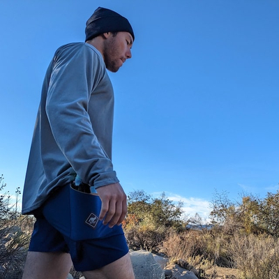 Runyon American Made In USA Men's Hiking Trail Running Shorts 7" Navy Blue Workout Fitness Shorts