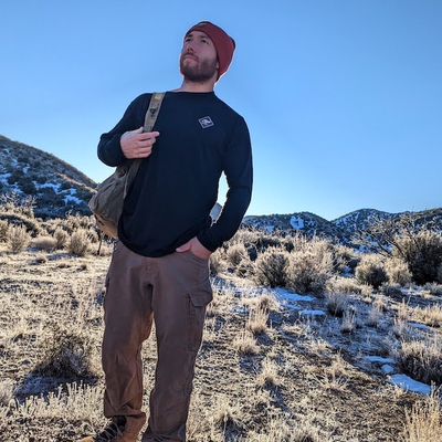 Runyon Mens CozyTech Black Long Sleeve Performance Camp Shirts - American Made In USA Outdoor Hiking Apparel