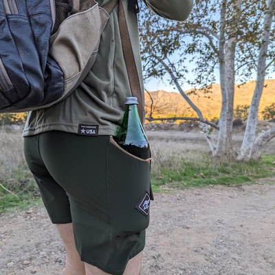 Runyon Men's Olive Green TrailStash Gravel Cycling Running Hiking Short - American Made In USA