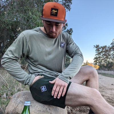 Runyon Men's Sage Green Long Sleeve Cozy Camp Shirt - American Made In USA Hiking, Running, Fitness, Workout, Workwear, Outdoor Apparel