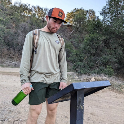 Runyon Men's Sage Green Long Sleeve Cozy Camp Shirt - American Made In USA Hiking, Running, Fitness, Workout, Workwear, Outdoor Apparel