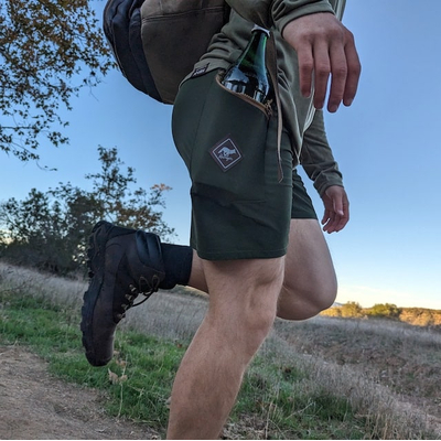 Runyon Men's Olive Green TrailStash Gravel Cycling Running Hiking Short - American Made In USA