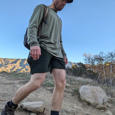 Runyon Men's Olive Green TrailStash Gravel Cycling Running Hiking Short - American Made In USA
