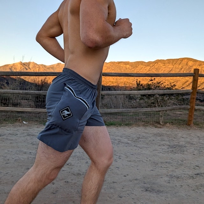 Runyon American Made In USA 5" Steel Grey Running Fitness Workout Shorts
