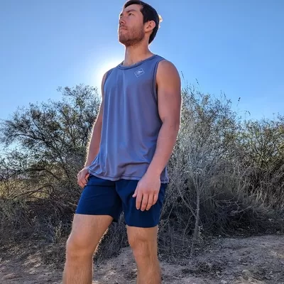 Runyon Men's Unisex Steel Grey Sleeveless Muscle Tee American Made In USA