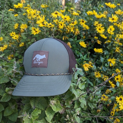 Runyon Ponderosa Woodland Olive Green Performance Trucker Hat American Made In The USA Trail Running, Hiking, Gym, Fitness, Outdoors