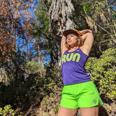 Runyon Women's Purple Neon RUN Fitness Tank Made In USA