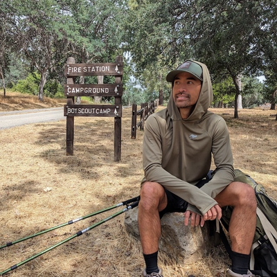 Runyon Men's Coyote Tan Hoodie Shirt Long Sleeve Thumbholes UPF Protection Performance Shirt Running Hiking American Made In USA