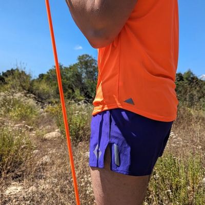 Runyon Mens Unisex Fluorescent Safety Neon Orange Muscle Tee Performance Tank Top Running Workout Shirt American Made In USA