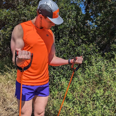 Runyon Neon Safety Orange Hi-Vis Reflective Camp Hat Trail Running Hiking Cap American Made In USA