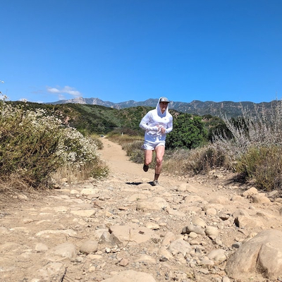 Runyon Men's White Sun Hoodie Long Sleeve Thumbholes UPF Protection Performance Shirt Running Hiking American Made In USA