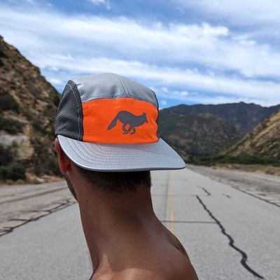 Runyon Neon Safety Orange Hi-Vis Reflective Camp Hat Trail Running Hiking Cap American Made In USA