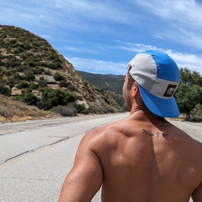 Runyon Sky Blue Topaz American Made In USA Reflective Performance Camp Hat Trail Running, Hiking Hat