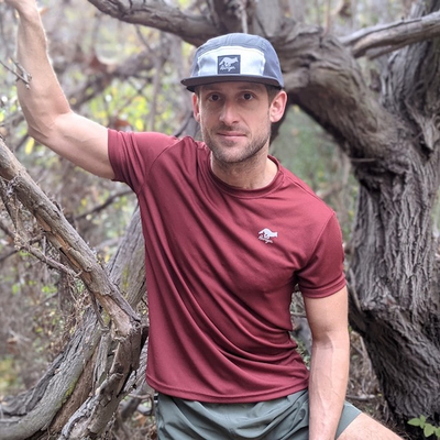 Men's Burgundy Maroon Short Sleeve Performance Shirt for Trail Running, Hiking, Gym, Workout, Fitness, Outdoors