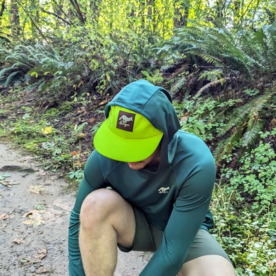 Runyon Neon Yellow Fluorescent American Made In USA Reflective Trail Cap