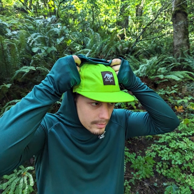 Runyon Neon Yellow Fluorescent American Made In USA Reflective Trail Cap