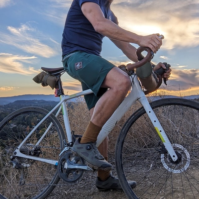 Runyon 9" TrailStash Gravel Cycling Short great for Trail Running, Hiking, Fitness Outdoors Forest Green