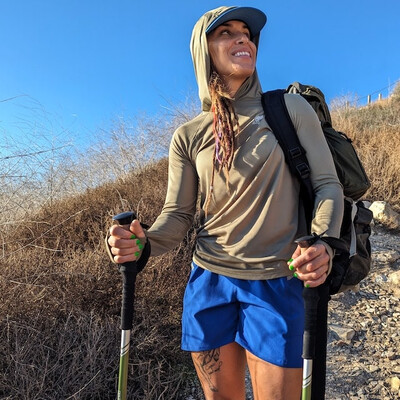Women's Tan Light Olive Green Long Sleeve Hoodie Shirt with Thumbholes Sun Protection American Made IN USA - Running, Hiking, Workout, Outdoors Performance Apparel