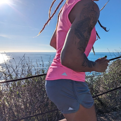 Steel Grey 4" Running Short Made In USA - Retro Ranger - Women's Unisex - Track, Gym, Workout