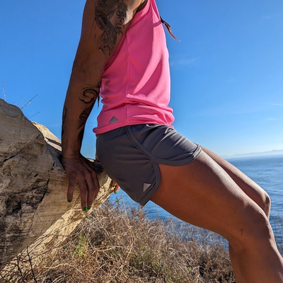 Steel Grey 4" Running Short Made In USA - Retro Ranger - Women's Unisex - Track, Gym, Workout