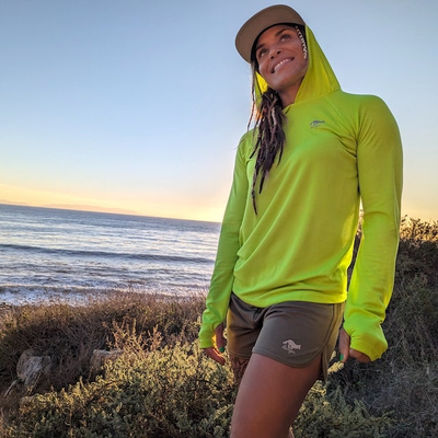 Women's Unisex Tan Made In USA Running Short with brief, phone pocket.  Track, running, workout, gym, fitness, outdoors