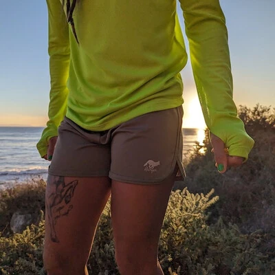 Women's Lime Green Long Sleeve Hoodie Shirt with Thumbholes Sun Protection American Made IN USA - Running, Hiking, Workout, Outdoors Performance Apparel