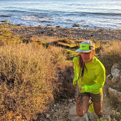 Women's Lime Green Long Sleeve Hoodie Shirt with Thumbholes Sun Protection American Made IN USA - Running, Hiking, Workout, Outdoors Performance Apparel