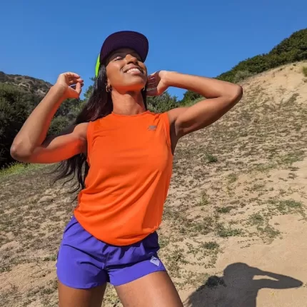 Runyon® Women's Neon Orange Sleeveless Muscle Tee ☆ Made In USA