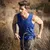Runyon Canyon Apparel Mens Royal Blue Striped Star Performance Power Tank