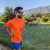 Runyon American Made In USA Mens Running Apparel Neon Safety Fluorescent Orange Fitness Performance Training Shirt