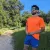 Runyon American Made In USA Mens Running Apparel Neon Safety Fluorescent Orange Fitness Performance Training Shirt