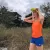 Runyon Women's Neon Orange Racerback Fitness Tank Top - Running, Workout, Gym Singlet - Made In The USA