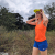 Runyon Women's Neon Orange Racerback Fitness Tank Top - Running, Workout, Gym Singlet - Made In The USA