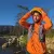 Runyon Men's Orange Pocketed Sun Hoodie Shirt Long Sleeve Thumbholes Sun Protection Quick Dry American Made In USA