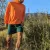 Runyon Men's Orange Pocketed Sun Hoodie Shirt Long Sleeve Thumbholes Sun Protection Quick Dry American Made In USA