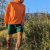 Runyon Men's Orange Pocketed Sun Hoodie Shirt Long Sleeve Thumbholes Sun Protection Quick Dry American Made In USA