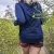 Runyon Unisex Navy Blue Sun Hoodie Shirt Long Sleeve Thumbholes Sun Protection Quick Dry American Made In USA