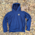 Runyon French Terry Cotton Navy Blue Pullover Hoodie Sweatshirt - Hidden Pockets, Thumbholes & Watch Windows - American Made In USA