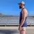 Runyon Navy Blue Razor Strap Pump Tank - Gym Stringer Racerback Workout Tank Top American Made In USA