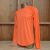 Runyon Mens Neon Orange Long Sleeve Performance Shirt - Made In USA, Running Hiking Workout Gym