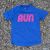 Men's Royal Blue and Hot Pink Running Shirt Moisture Wicking American Made In USA