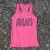 Women's Hot Pink RUN Racerback Tank Top - Fitness, Workout Apparel - American Made In USA