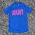 Women's Royal Blue Hot Pink RUN Performance Running Shirt Made In USA