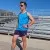Runyon Men's Cyan Safety Blue Racerback Fitness Tank Top - Running, Workout, Gym Singlet - Made In The USA