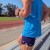 Runyon Men's Cyan Safety Blue Racerback Fitness Tank Top - Running, Workout, Gym Singlet - Made In The USA