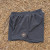 Runyon Mens 3" Running Short in Graphite Dark Grey - Made In USA - Backside Zipper Phone Pocket, Lined, Brown Inside Drawcords, Mesh Liner.  Made In Los Angeles.