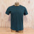 Men's 100% cotton athletic short sleeve shirt in forest green, Made in USA by Runyon, for running, hiking, gym workouts and training